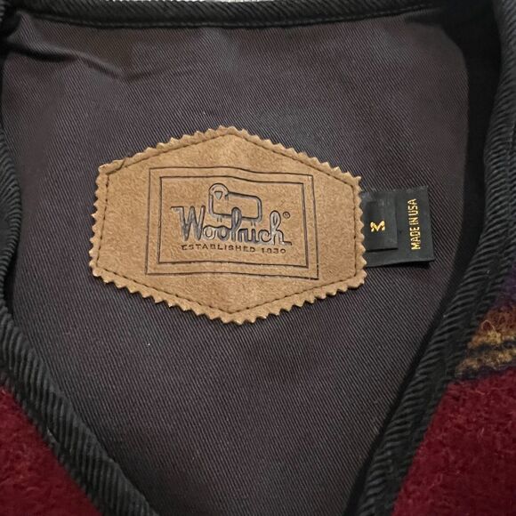 Woolrich Southwestern Wool Zip Vest Burgundy USA M - Picture 3 of 9